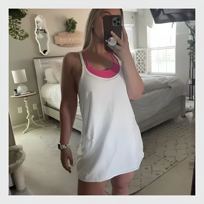 Women's Summer Mini Dress with Built-in Bra and Shorts