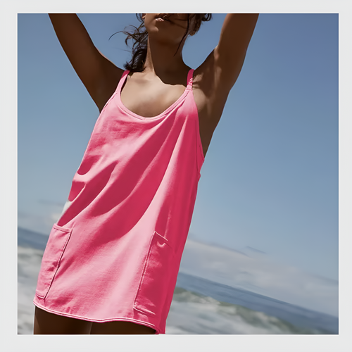 Women's Summer Mini Dress with Built-in Bra and Shorts