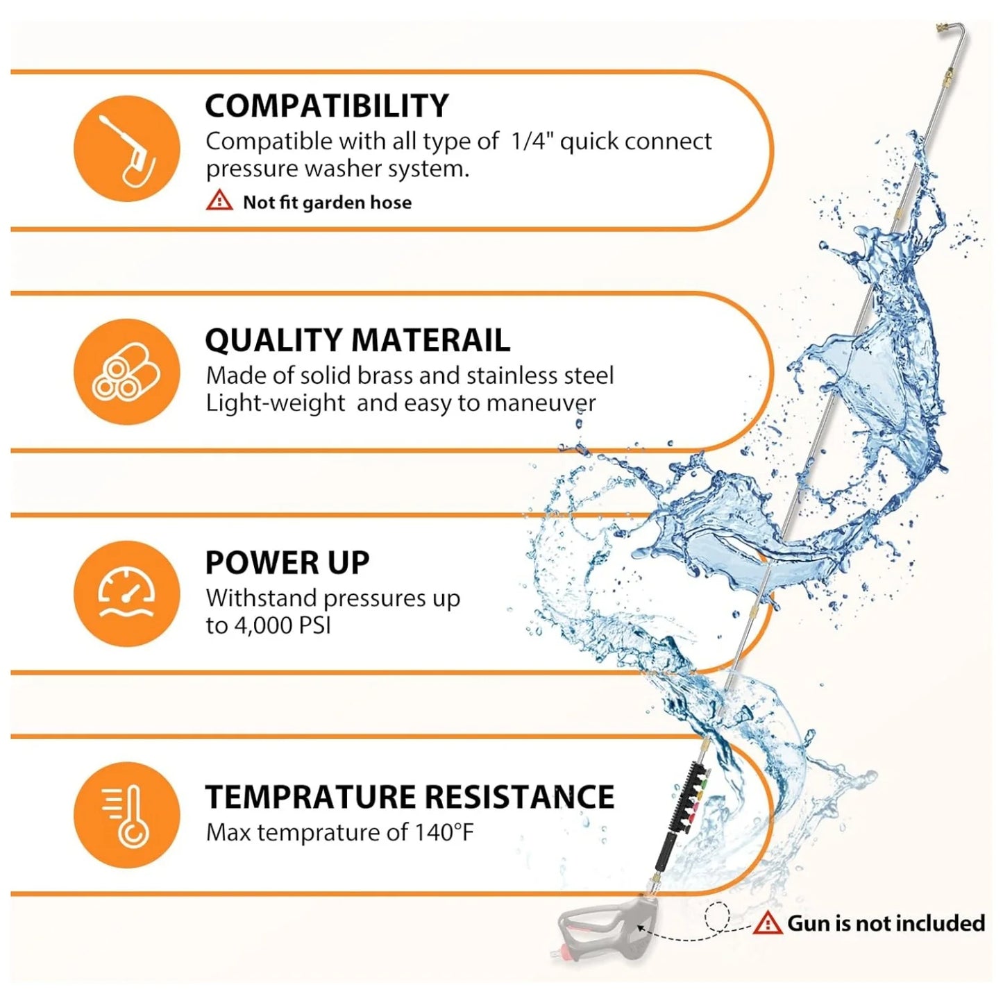 HydroForce™ MaxReach 4000 PSI – Baguette Télescopique