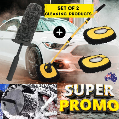 Telescopic long-handled car washing brush