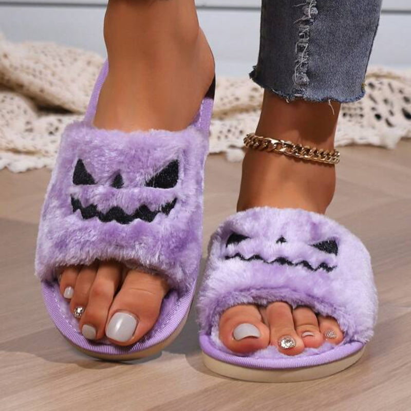 Halloween Pumpkin-Shaped Slippers