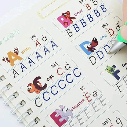 4  Magic Practice Copybooks (Alphabet + Math +Drawing +Numbers )
